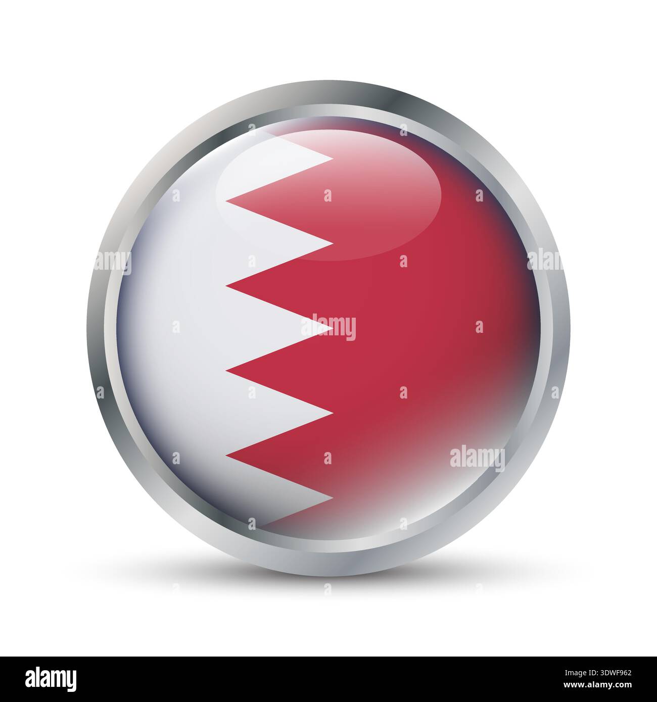 Bahrain Flag 3D Badge Illustration Stock Vector