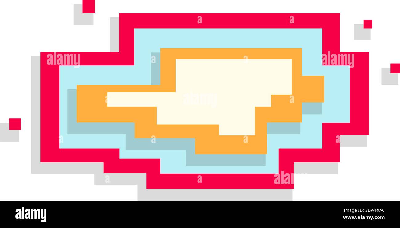 Vector pixel speech bubble. Message box with space for text. Abstract pixel art background Stock Vector