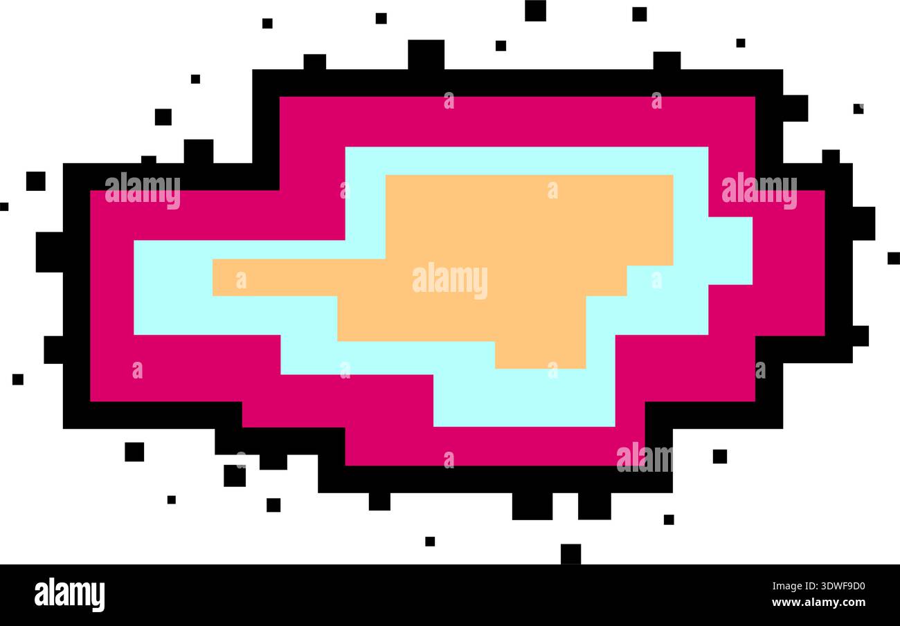 Vector pixel speech bubble. Message box with space for text. Abstract pixel art background Stock Vector
