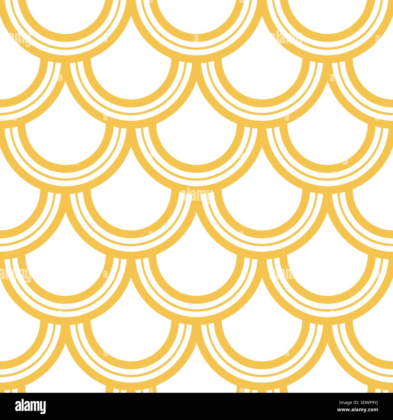 Variation of fishscale pattern in decorative style, seamless Stock Vector