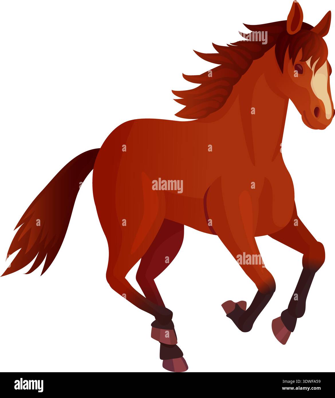 Stallion gallop icon. Arabian horse run race isolated on white ...