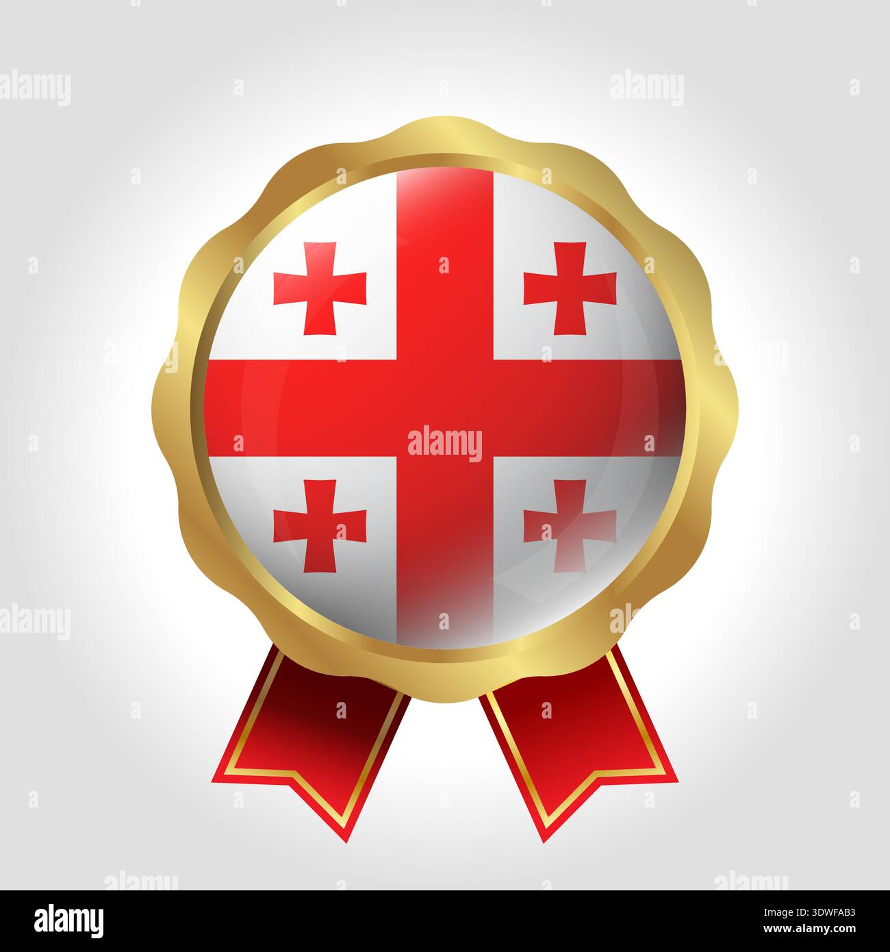 Creative Georgia Flag Label Vector Design Stock Vector
