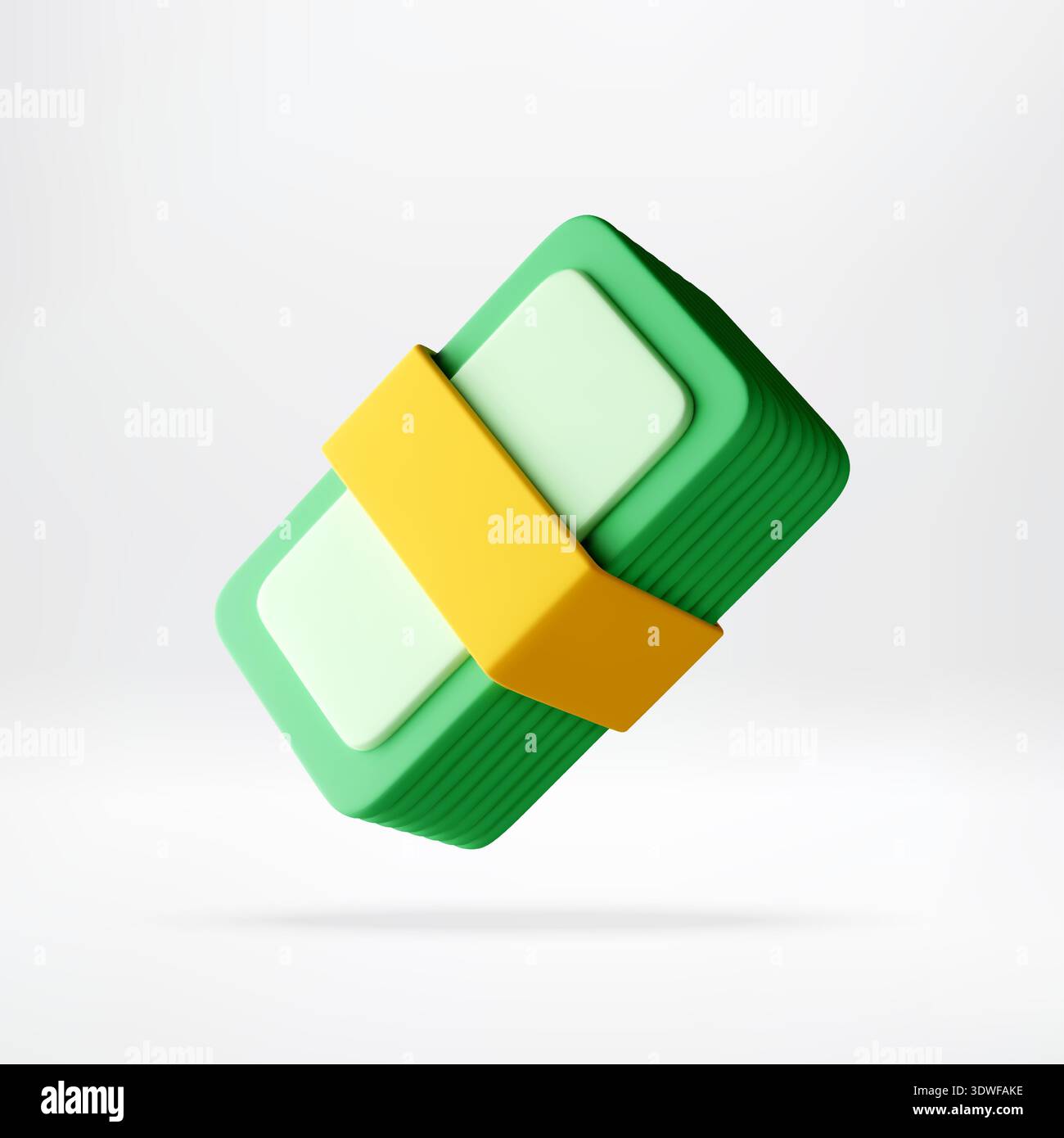 3d Stack of green paper currency bills Stock Vector