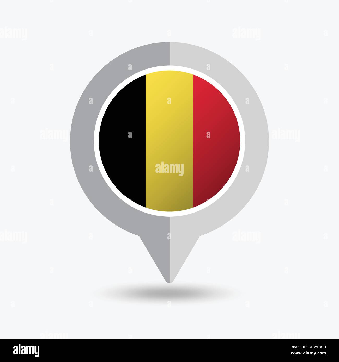 Belgium Location Pin Icon Vector Illustration Stock Vector