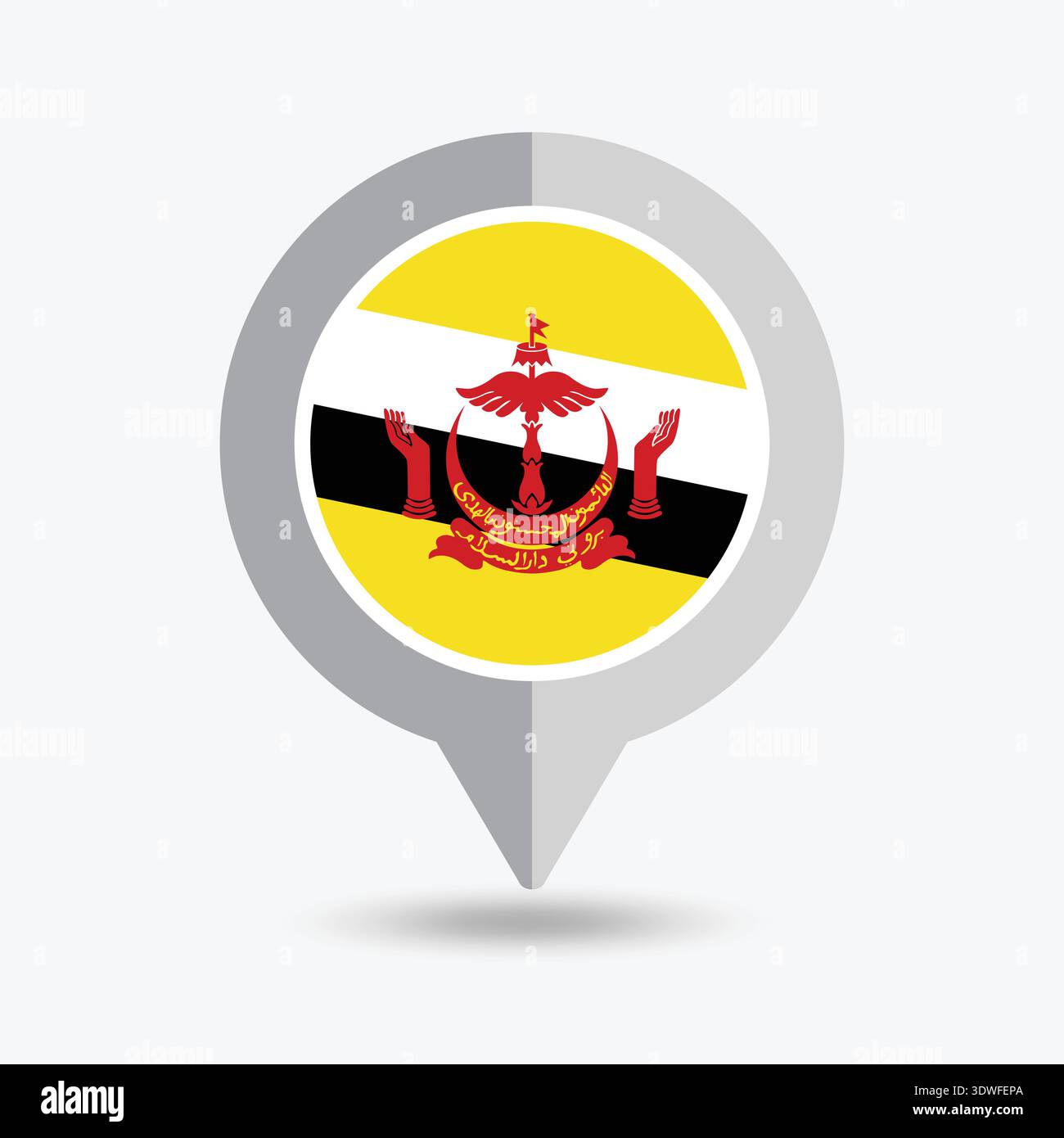 Brunei Location Pin Icon Vector Illustration Stock Vector