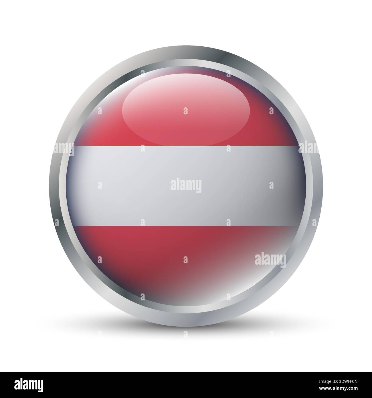 Austria Flag 3D Badge Illustration Stock Vector