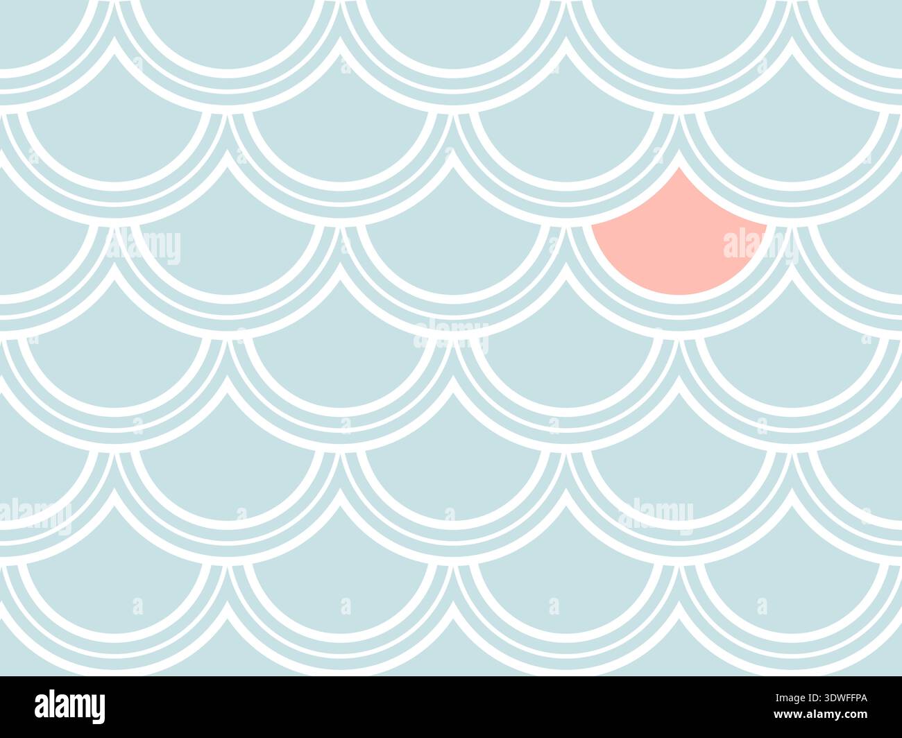 Fishscale colorful pattern, decorative style. Horizontal background Stock Vector