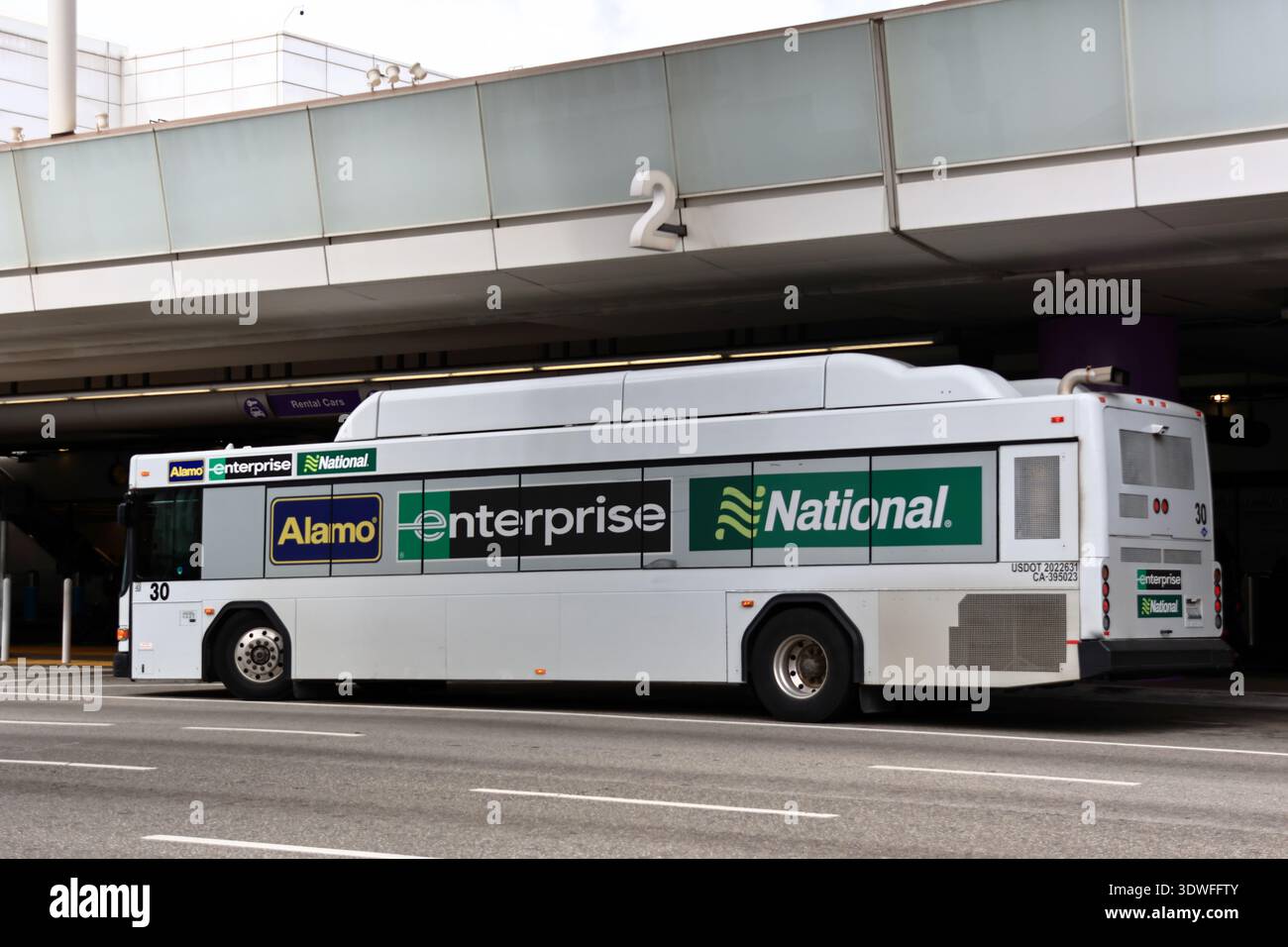 Shuttle bus to ALAMO, ENTERPRISE and NATIONAL rental cars at LAX