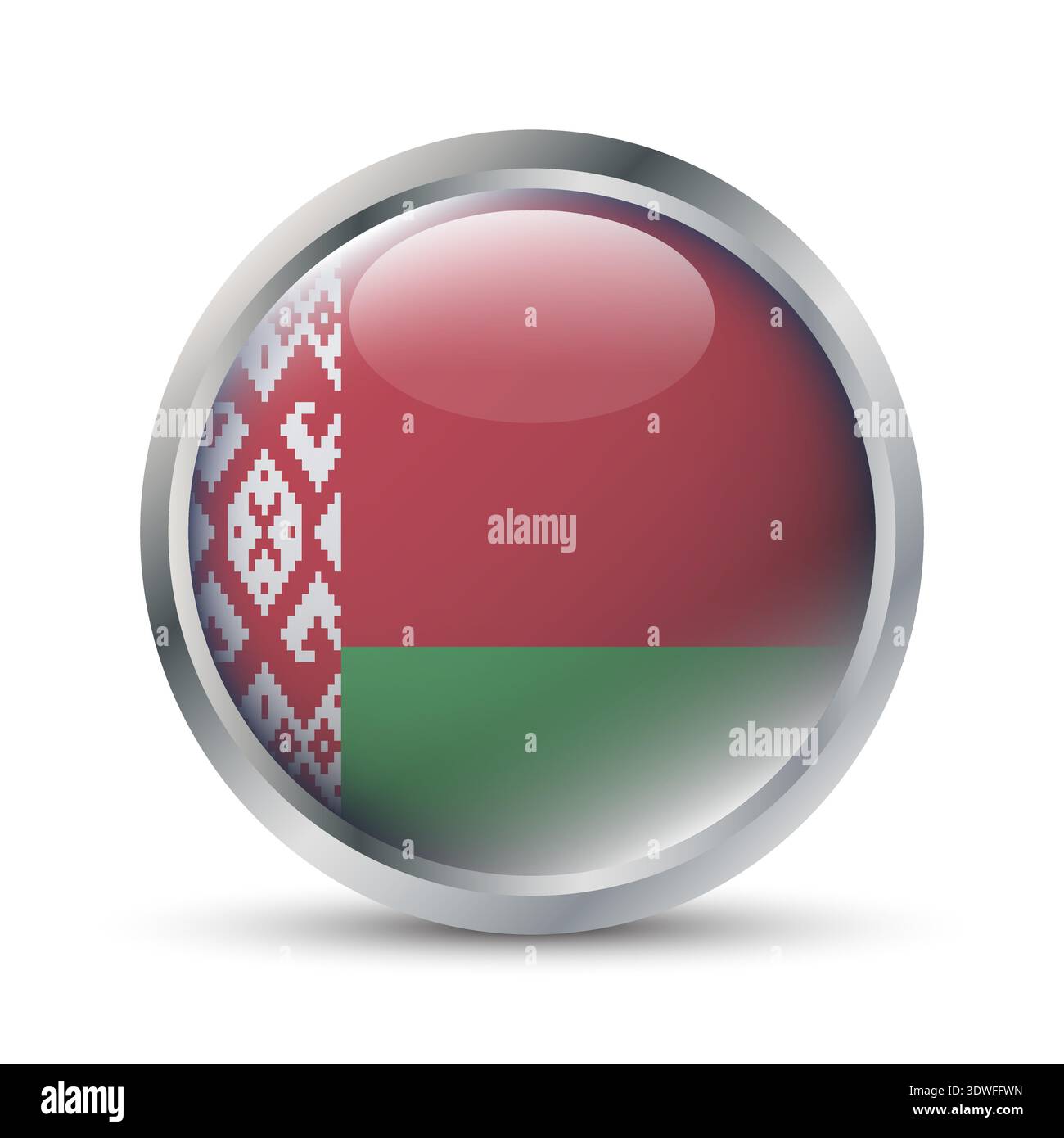 Belarus Flag 3D Badge Illustration Stock Vector