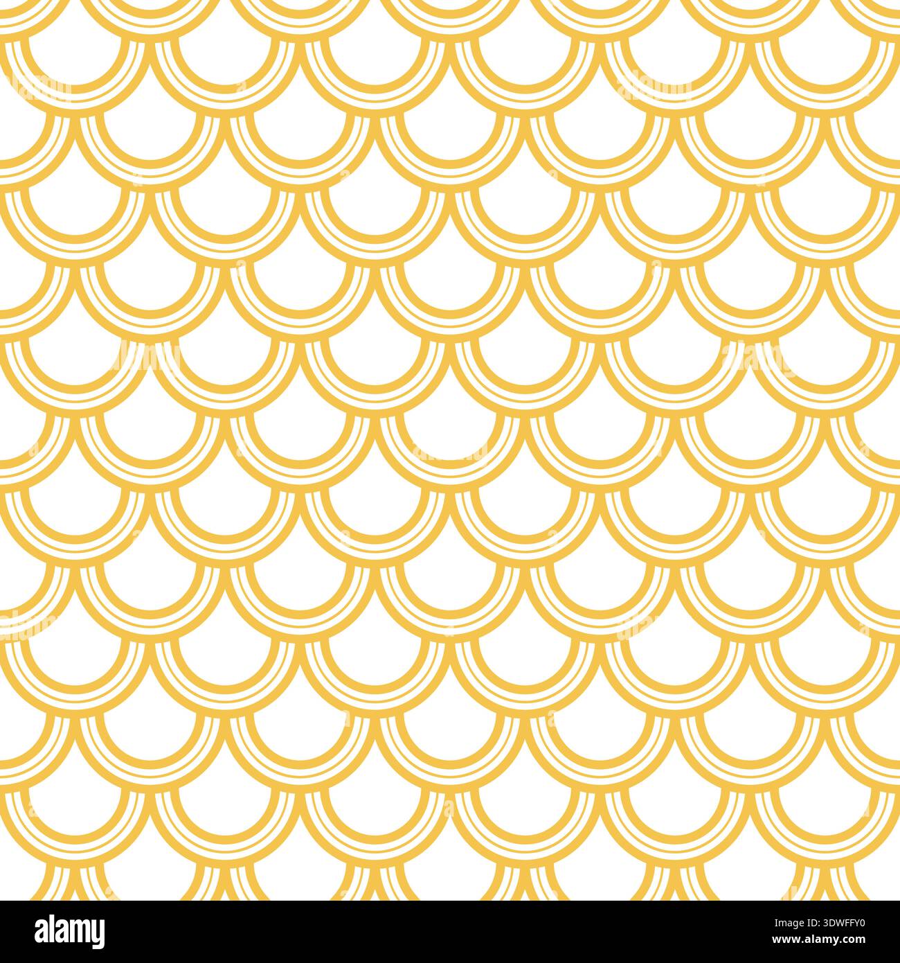 Variation of fishscale pattern in decorative style, seamless Stock Vector