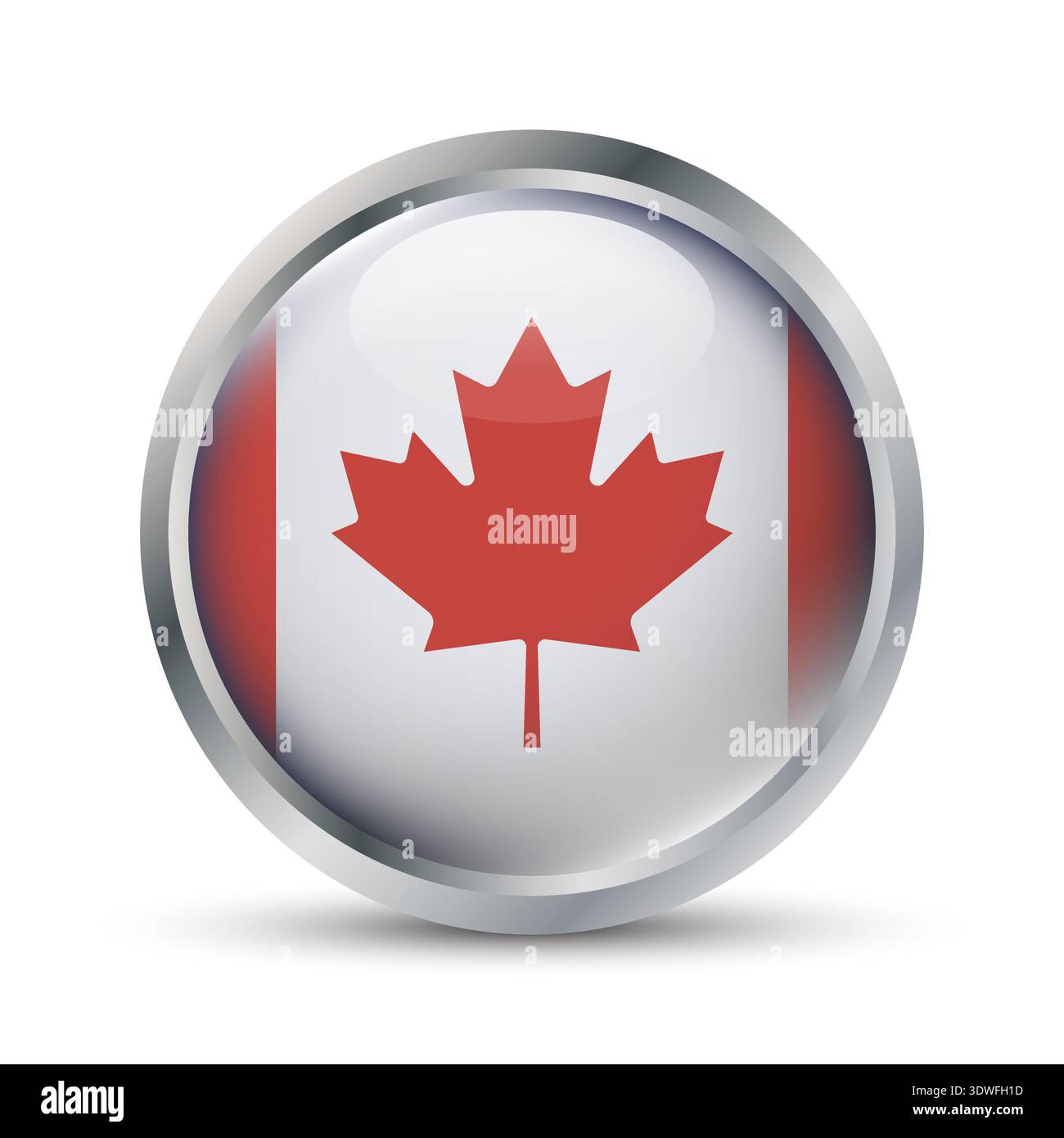 Canada Flag 3D Badge Illustration Stock Vector