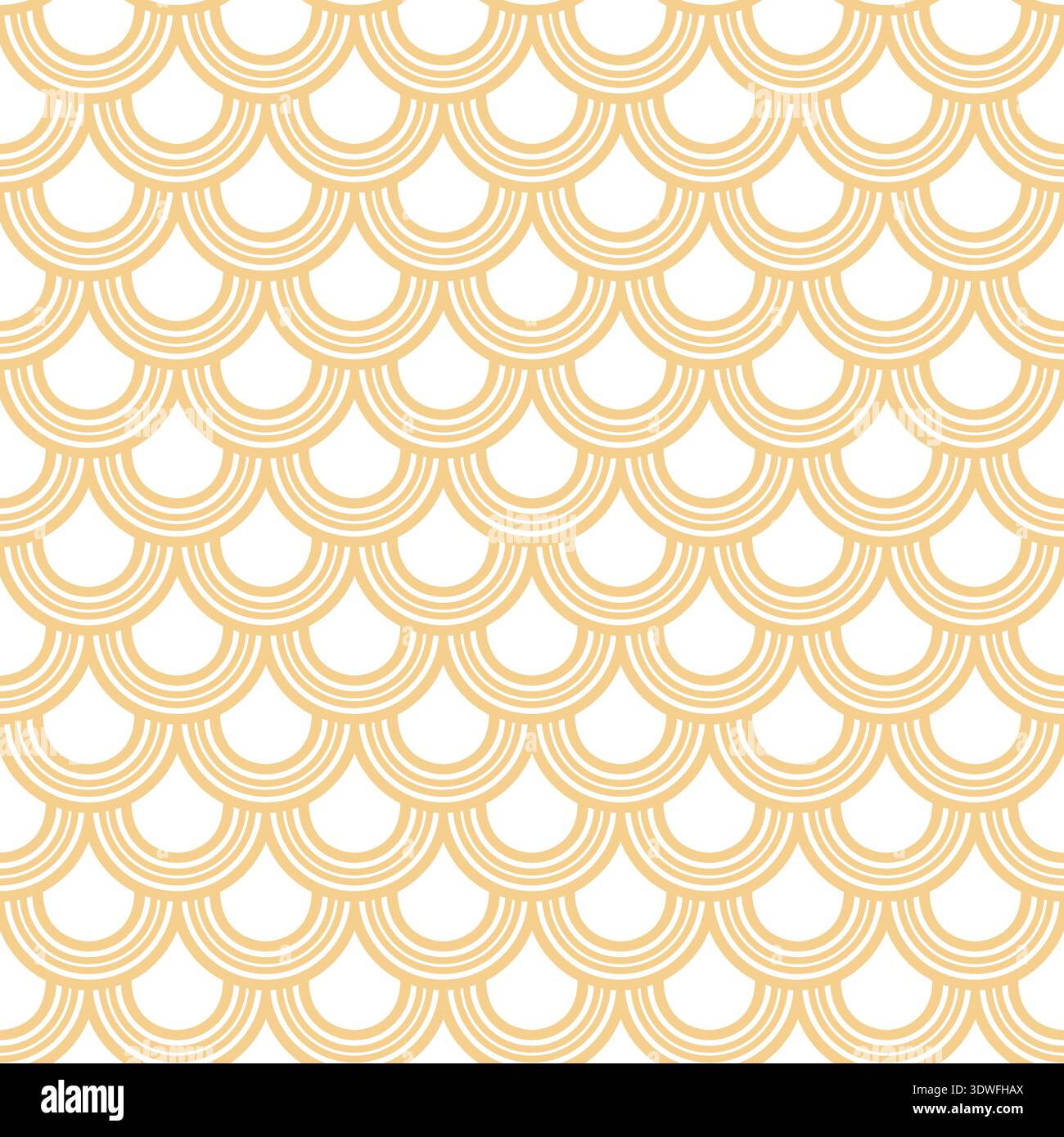 Variation of fishscale pattern in decorative style, seamless Stock Vector