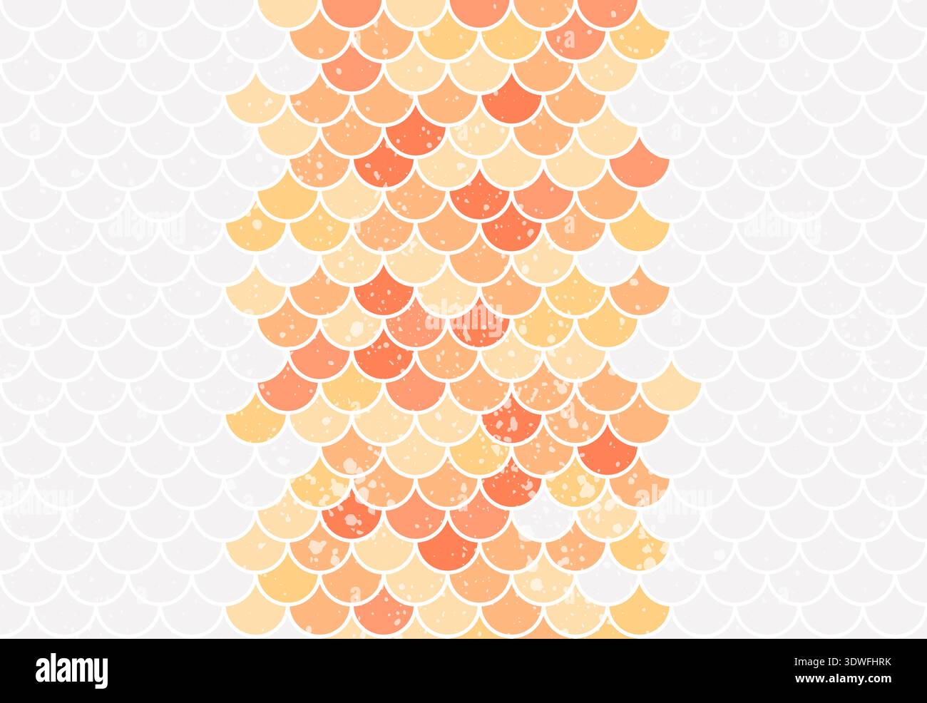 Fishscale colorful gray, yellow and orange pattern Stock Vector