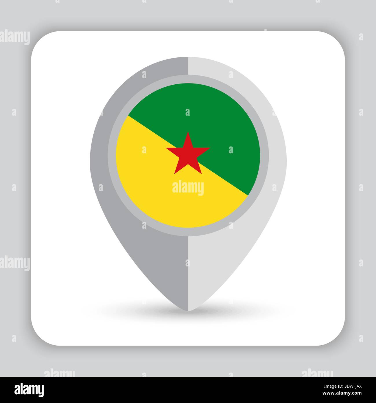 French Guiana Flag Pin Map Icon Stock Vector