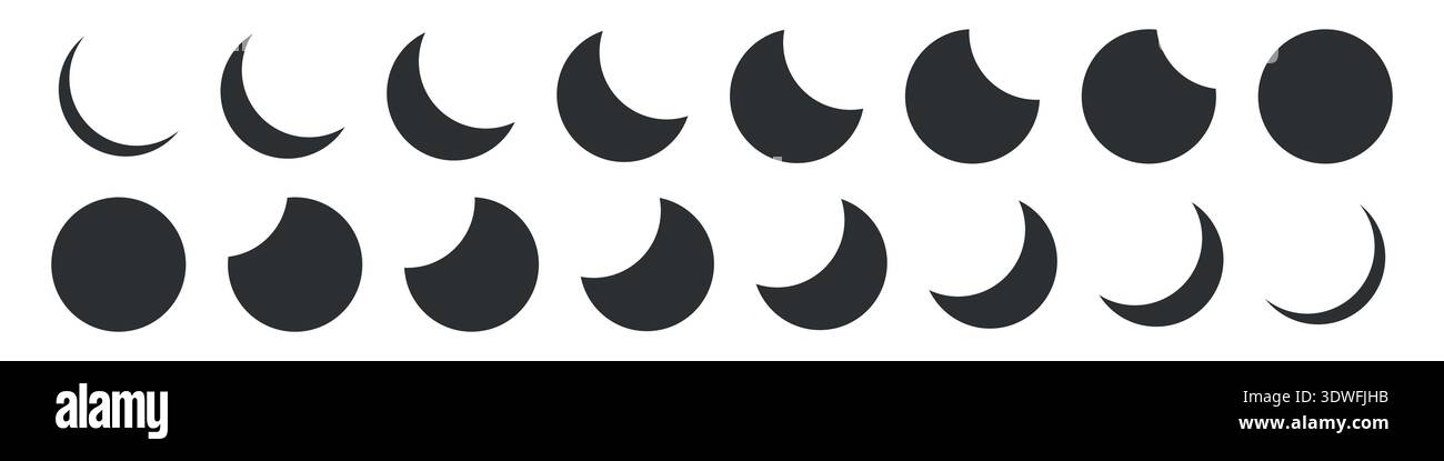 Crescent Moon and Star Icons set vector illustration Stock Vector