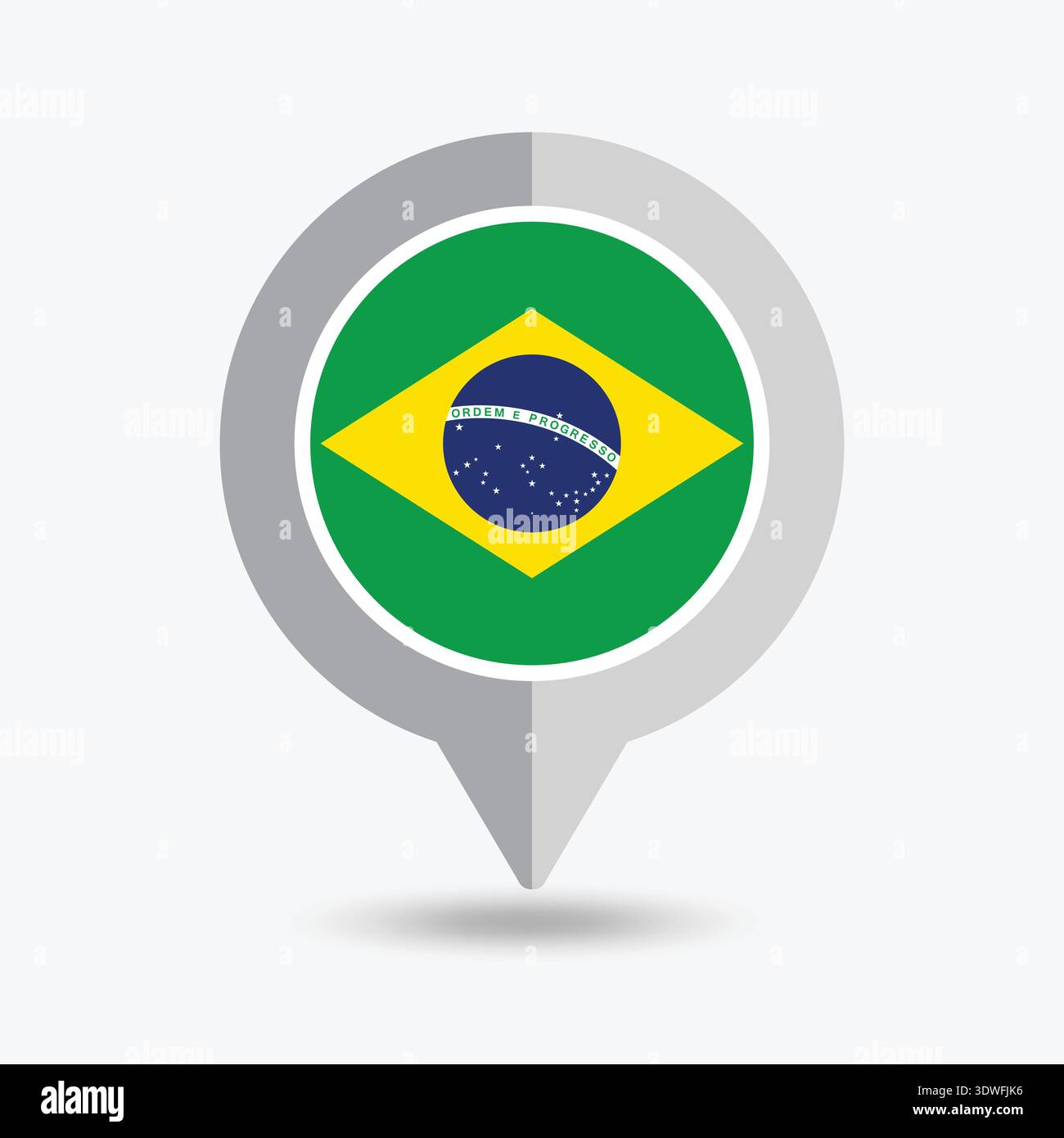Brazil Location Pin Icon Vector Illustration Stock Vector