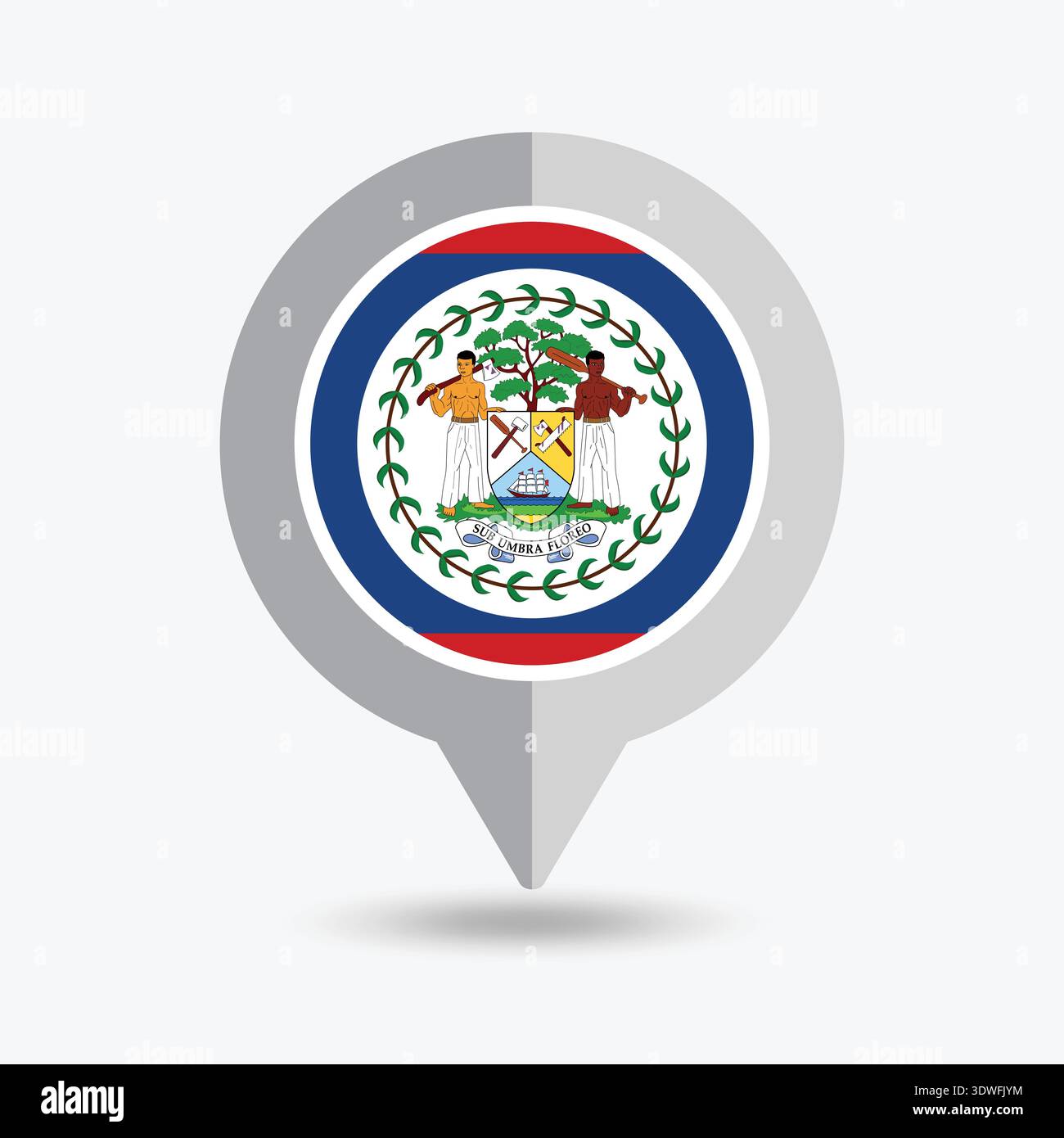 Belize Location Pin Icon Vector Illustration Stock Vector Image & Art ...