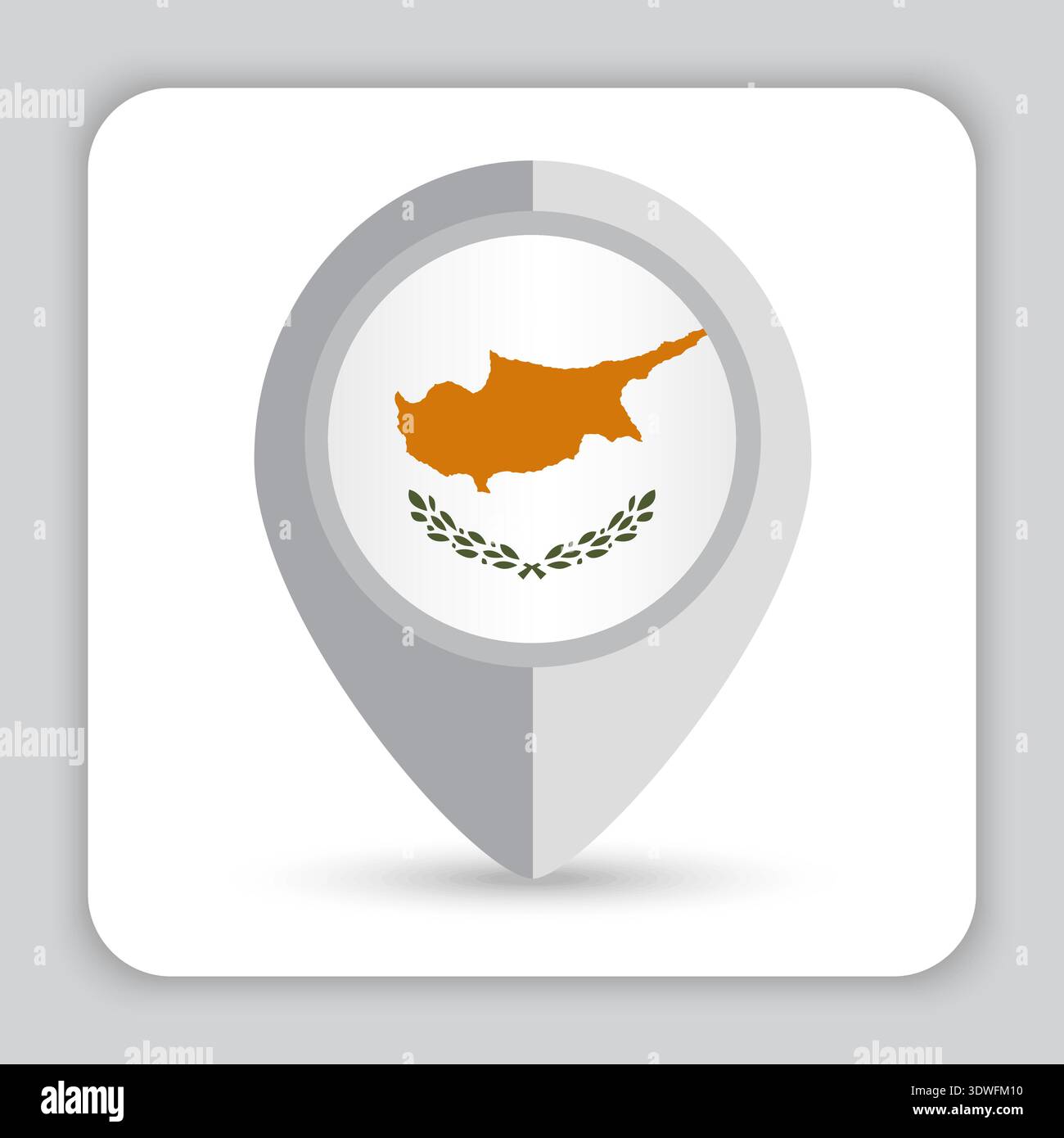 Cyprus Flag Pin Map Icon Stock Vector