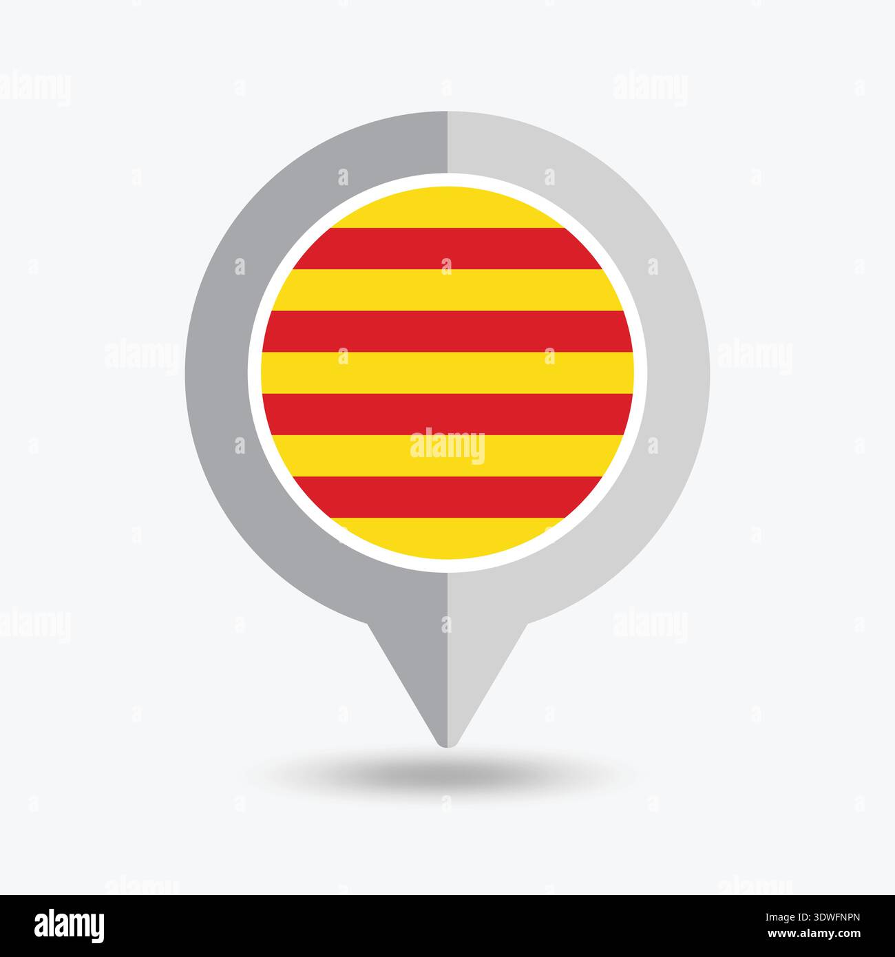 Catalonia Location Pin Icon Vector Illustration Stock Vector