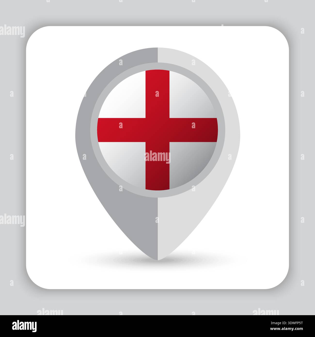 England Flag Pin Map Icon Stock Vector