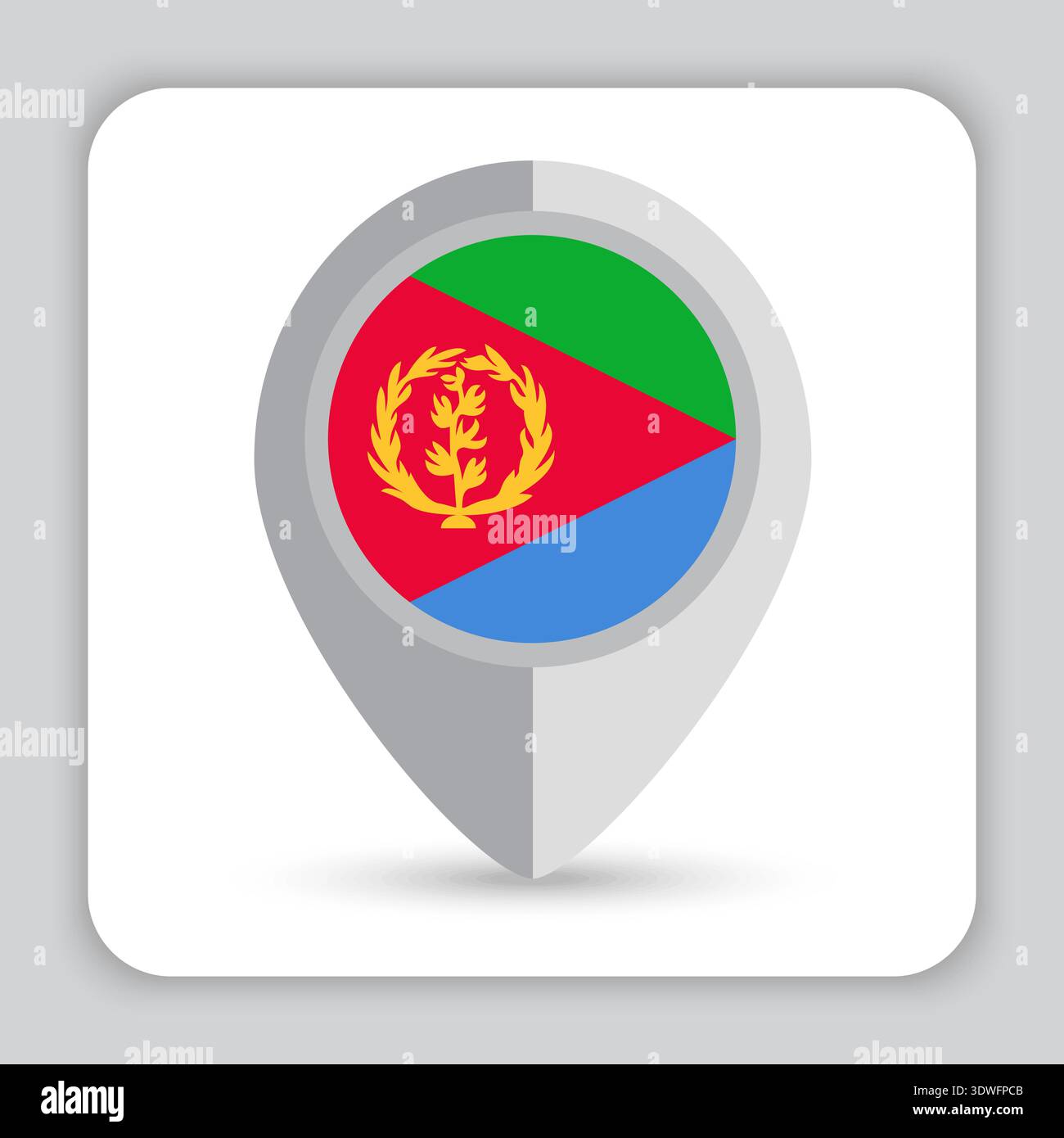 Eritrea Flag Pin Map Icon Stock Vector