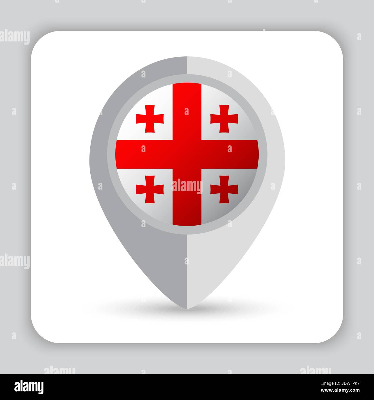 Georgia Flag Pin Map Icon Stock Vector