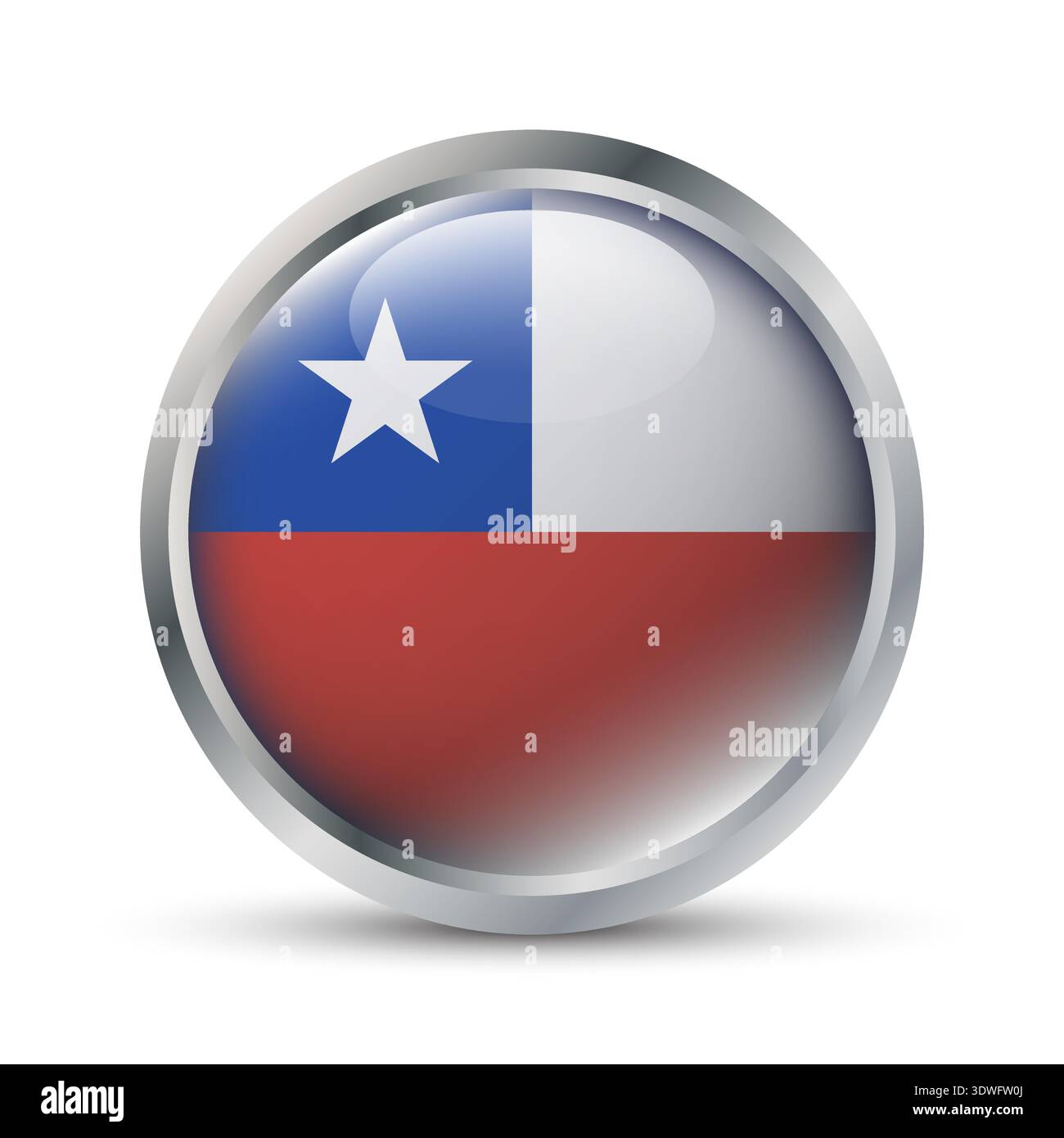 Chile Flag 3D Badge Illustration Stock Vector