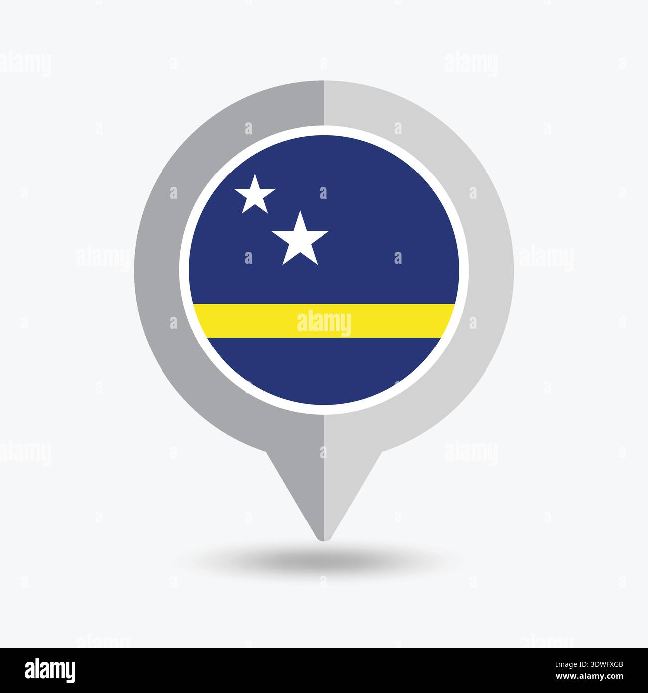 Curacao Location Pin Icon Vector Illustration Stock Vector
