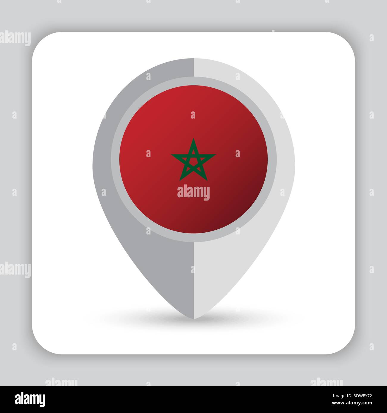 Morocco Flag Pin Map Icon Stock Vector