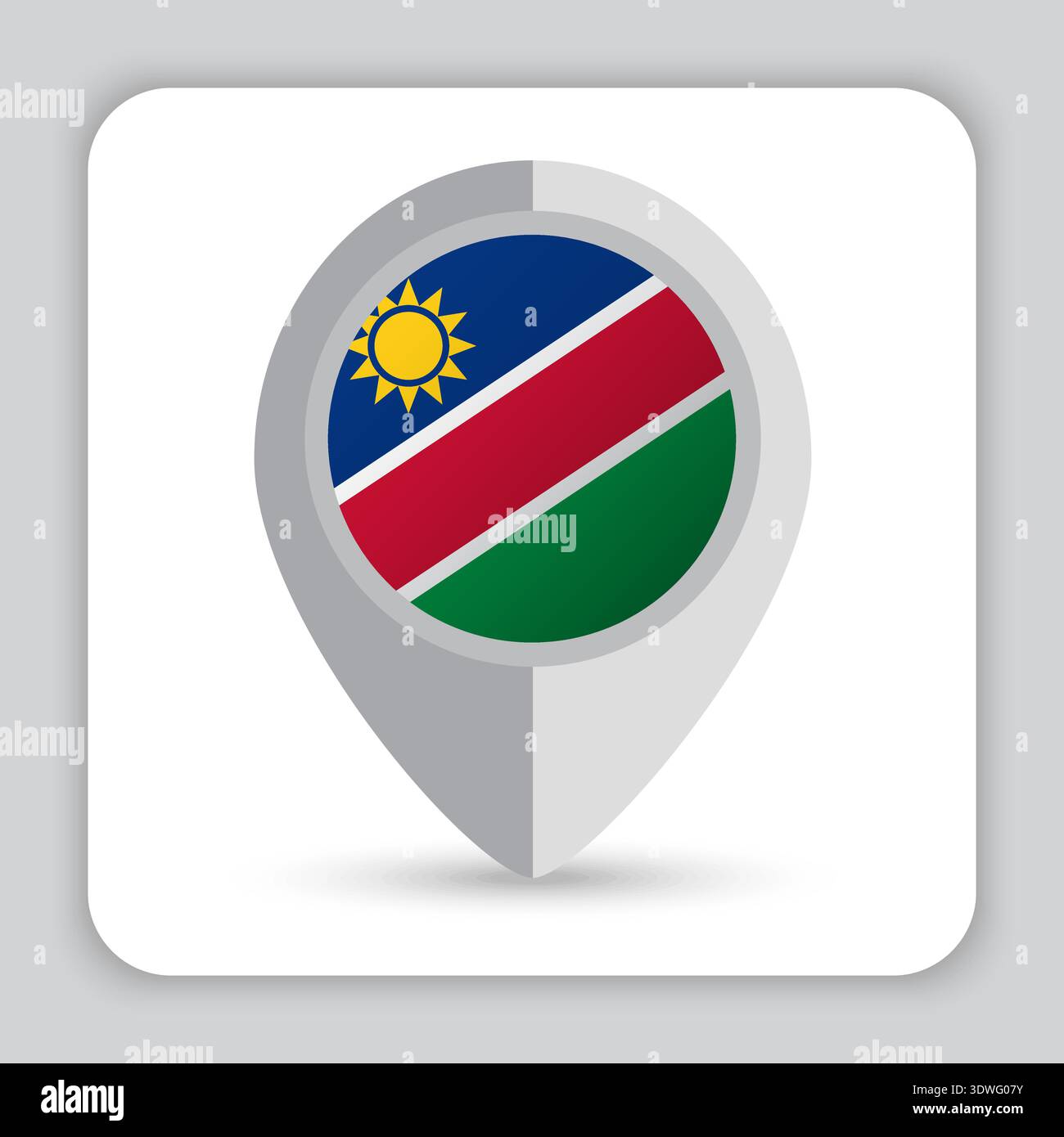 Namibia Flag Pin Map Icon Stock Vector