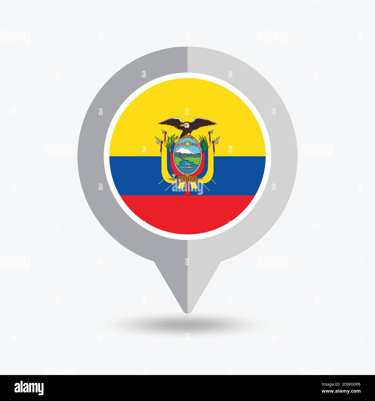 Ecuador Location Pin Icon Vector Illustration Stock Vector