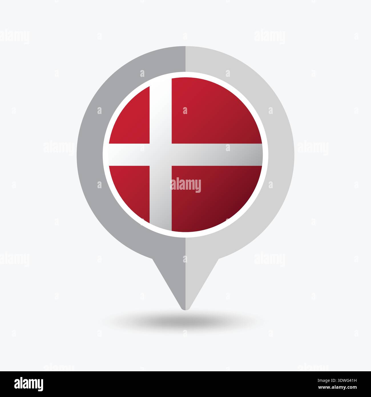 Denmark Location Pin Icon Vector Illustration Stock Vector