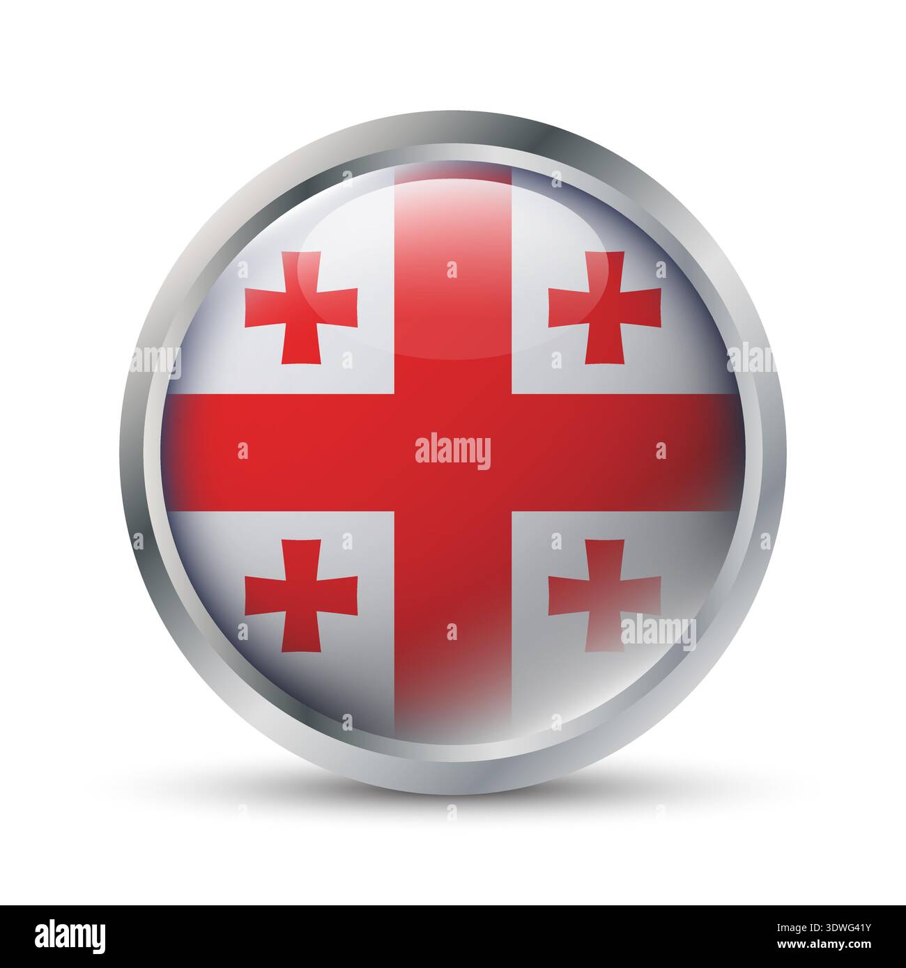 Georgia Flag 3D Badge Illustration Stock Vector