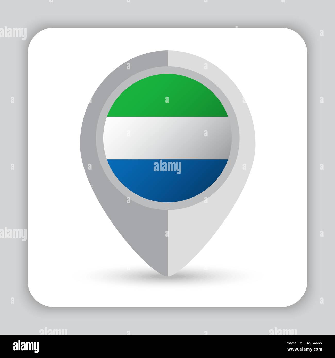 Sierra Leone Flag Pin Map Icon Stock Vector