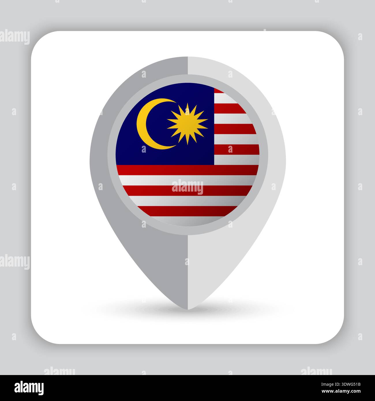 Malaysia Flag Pin Map Icon Stock Vector