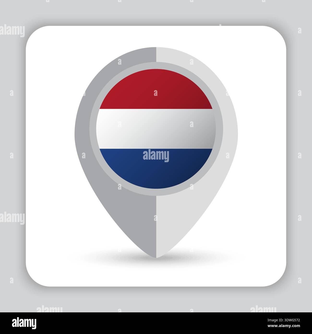 Netherlands Flag Pin Map Icon Stock Vector
