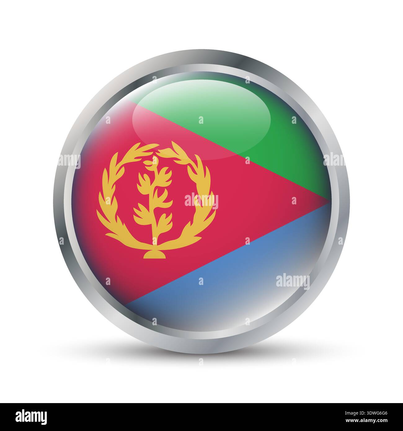 Eritrea Flag 3D Badge Illustration Stock Vector