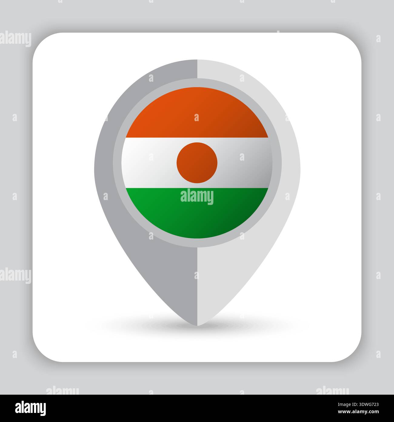 Niger Flag Pin Map Icon Stock Vector