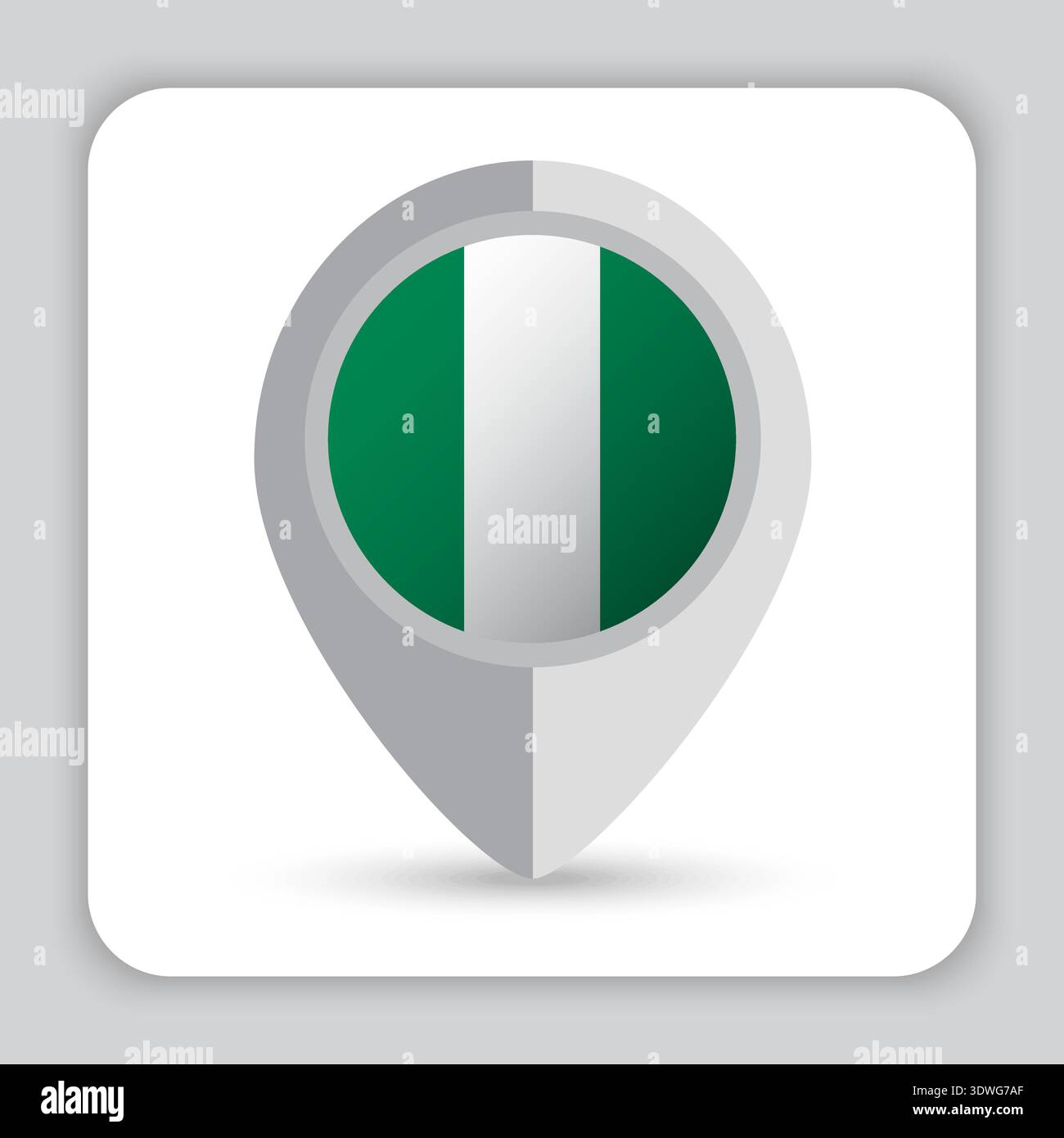 Nigeria Flag Pin Map Icon Stock Vector