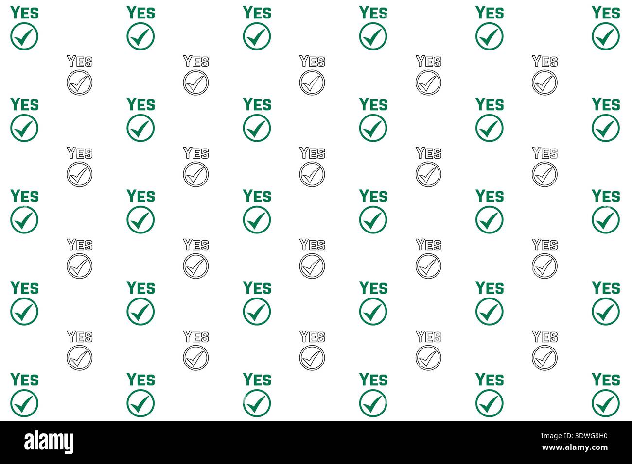 Abstract Yes Checkmark Pattern Background, can be used for business designs, presentation designs or any suitable designs. Stock Vector