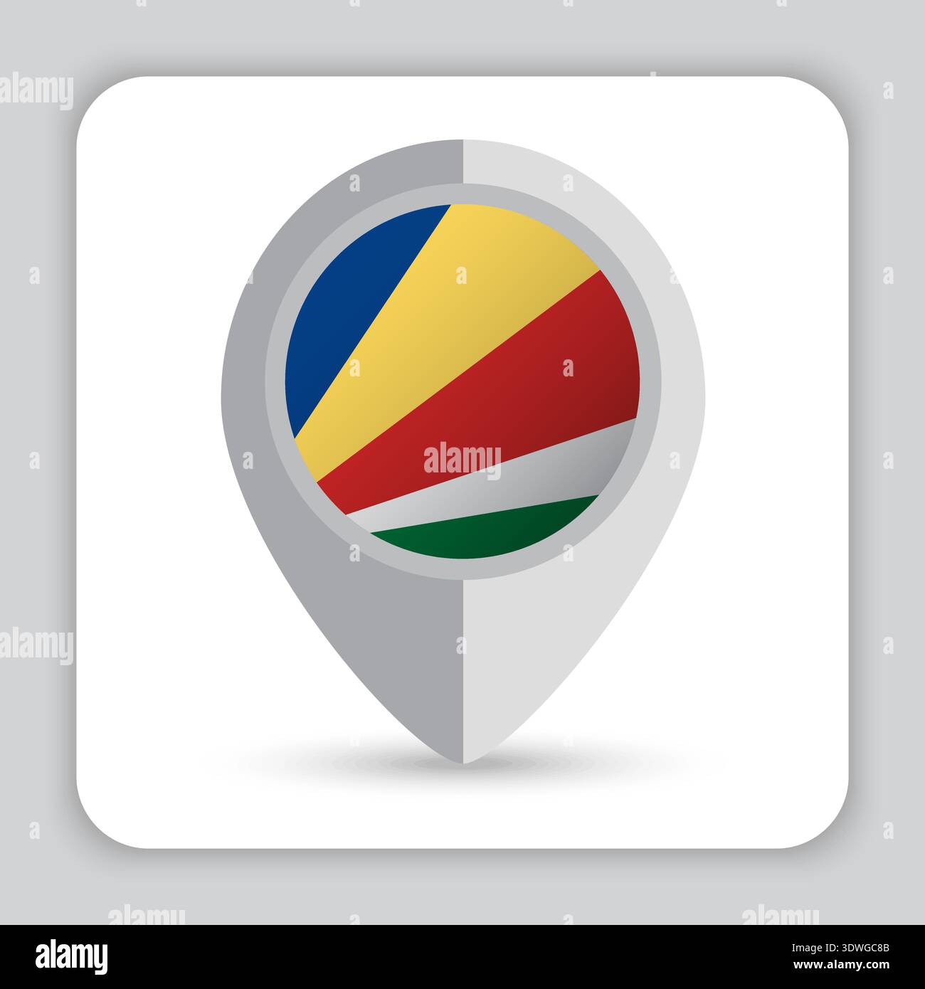 Seychelles Flag Pin Map Icon Stock Vector