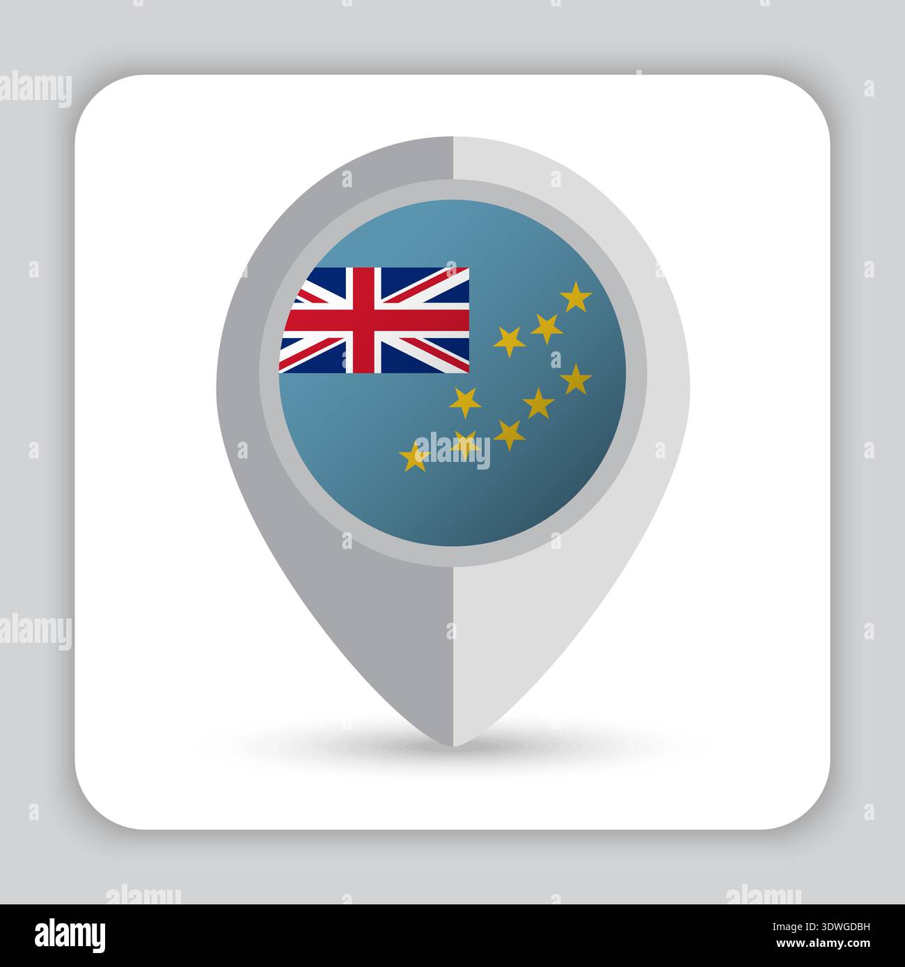 Tuvalu Flag Pin Map Icon Stock Vector