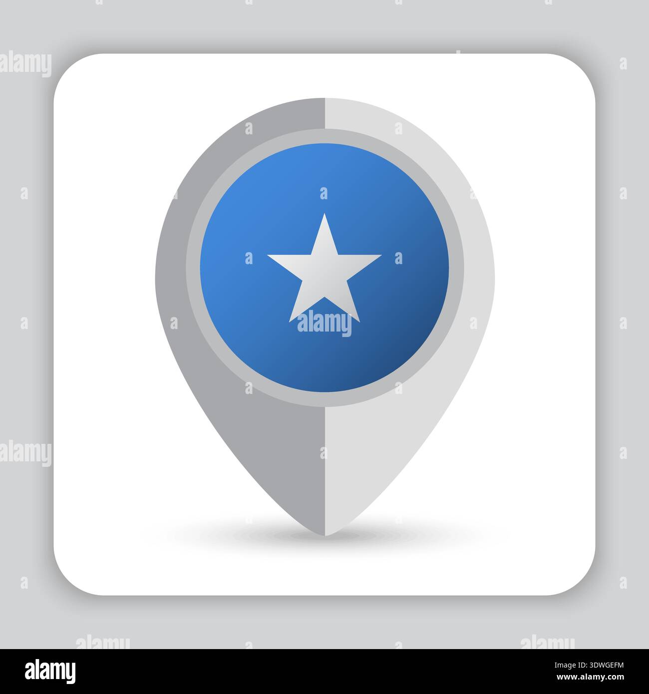 Somalia Flag Pin Map Icon Stock Vector