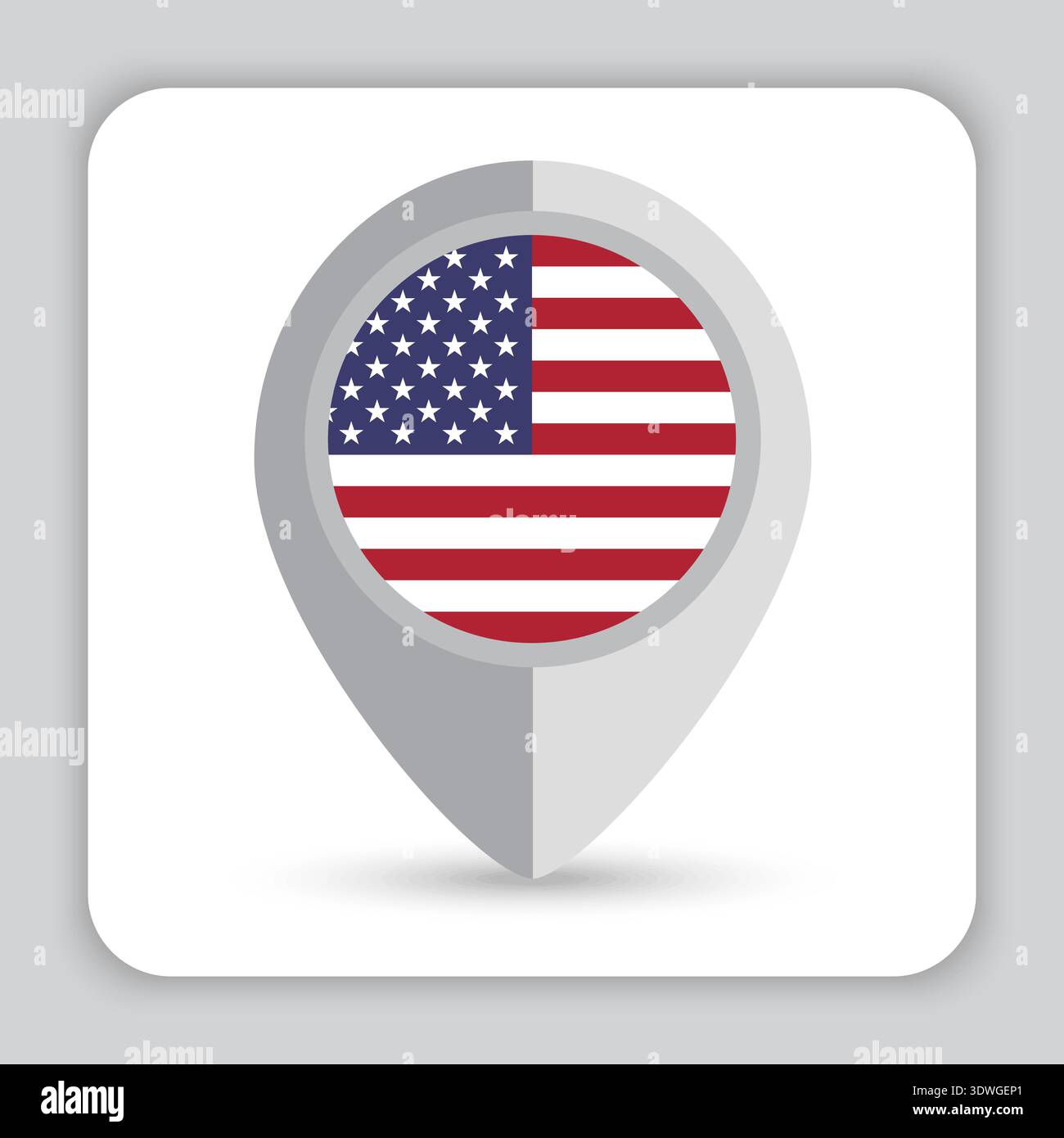 USA Flag Pin Map Icon Stock Vector