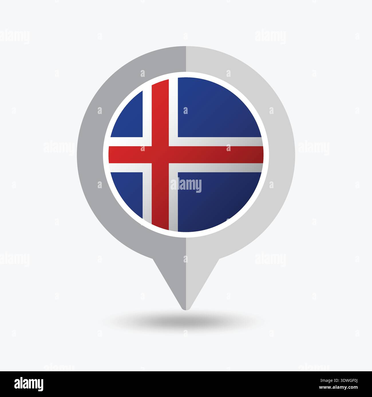 Iceland Location Pin Icon Vector Illustration Stock Vector