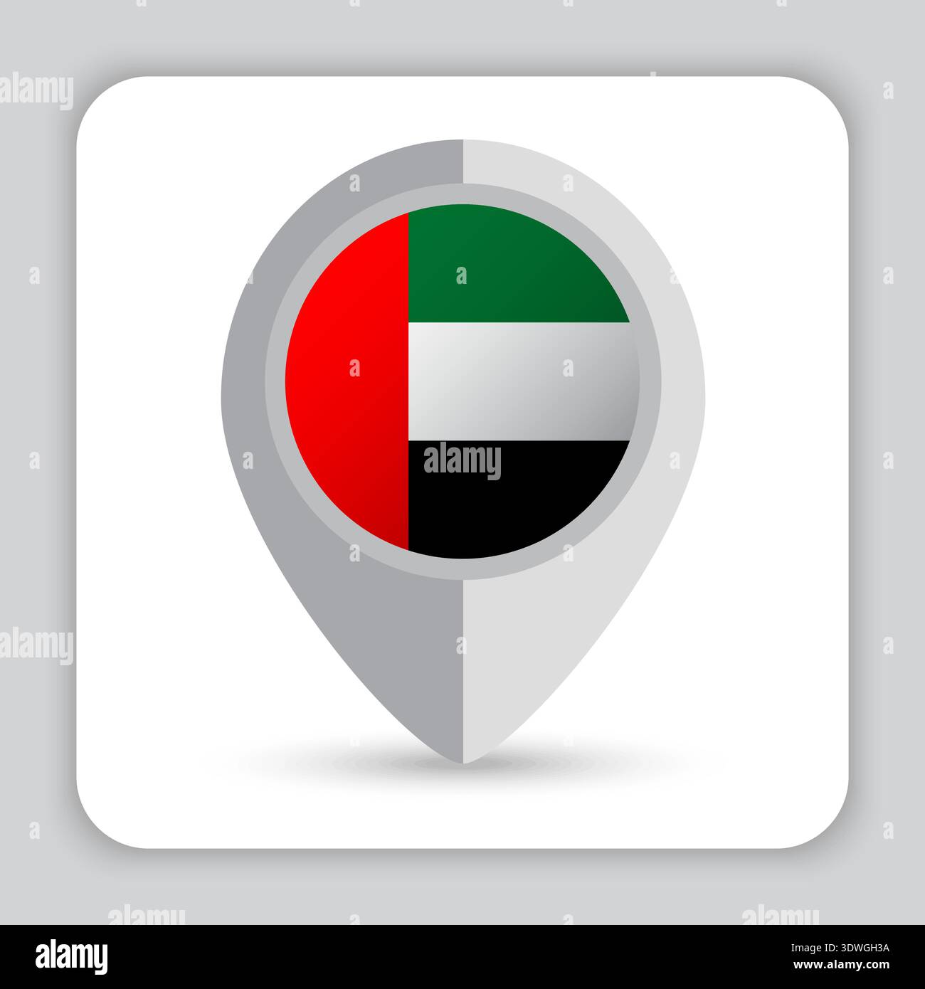 United Arab Emirates Flag Pin Map Icon Stock Vector