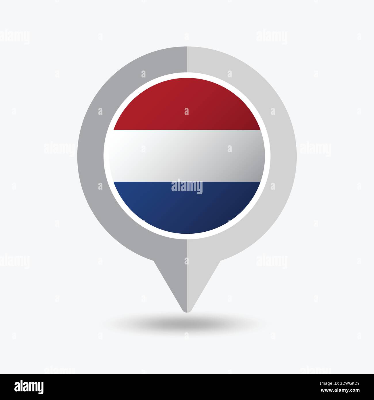 Netherlands Location Pin Icon Vector Illustration Stock Vector