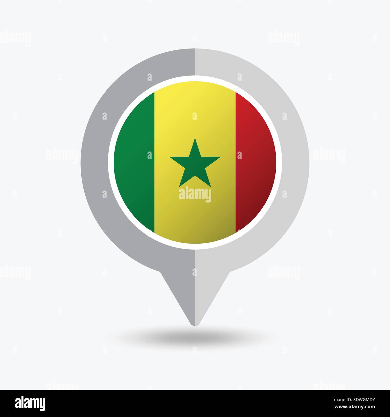 Senegal Location Pin Icon Vector Illustration Stock Vector