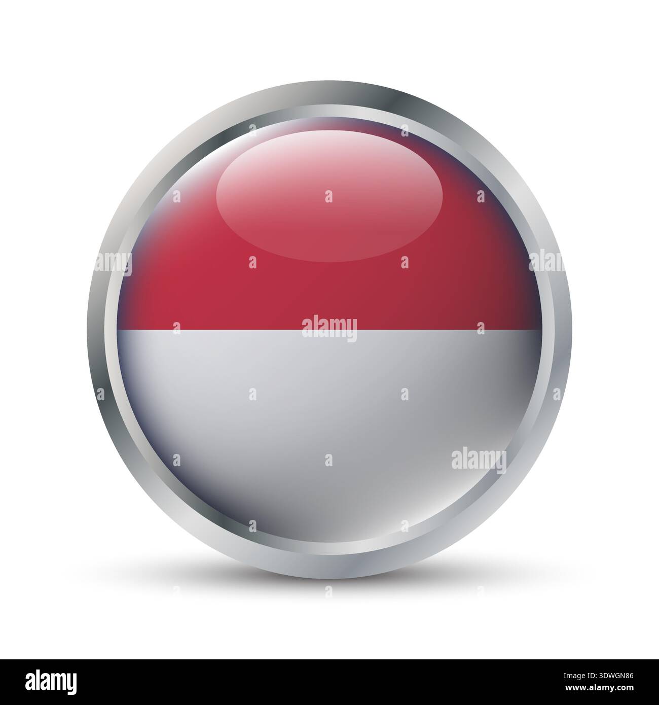Indonesia Flag 3D Badge Illustration Stock Vector
