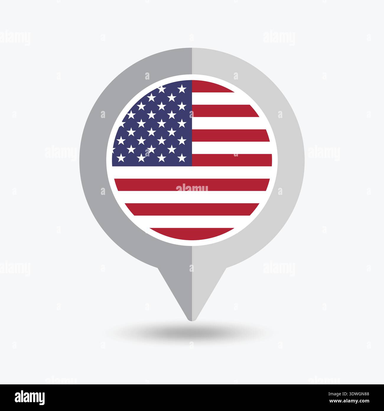 USA Location Pin Icon Vector Illustration Stock Vector